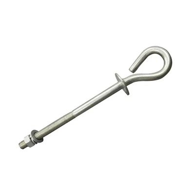 Hot Dip Galvanized Aerial Cable Fitting Iron Suspension Anchor Hook Pigtail Hook
